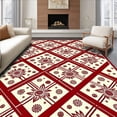 thumbnail image 1 of ODIKA 2'x3' Machine Washable Non-Slip Area Rug, Heritage Plaid With Interlocking Pinecone And Berry Motifs High Traffic Rug, Red, 621212, 1 of 7