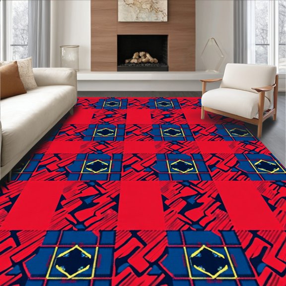 ODIKA 2x3 Machine Washable Non-Slip Area Rug, Heritage Tartan Inspired with Timeless Scottish Flair High Traffic Rug, Red, 610440