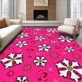 thumbnail image 1 of ODIKA 2'x3' Machine Washable Non-Slip Area Rug, Holiday Cheerburst with Playful Santa and Radiant Snow Sprays High Traffic Rug, Pink, 738995, 1 of 7