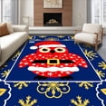 thumbnail image 1 of ODIKA 2'x3' Machine Washable Non-Slip Area Rug, Holiday Hoot DIY Needlework Kit with Punch Tool for Adults High Traffic Rug with Pad, Blue, 621048, 1 of 8