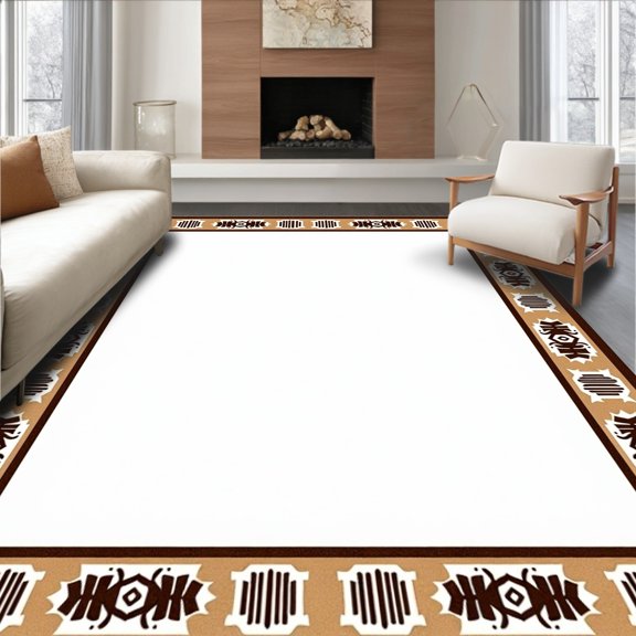 ODIKA 2x3 Machine Washable Non-Slip Area Rug, Holiday Latch Hook Pillow Kit Antlered Motif Handcraft Supply High Traffic Rug, Brown, 651128