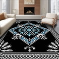 thumbnail image 1 of ODIKA 2'x3' Machine Washable Non-Slip Area Rug, Holiday Snowflake Punch Art Starter for Beginners with Tools High Traffic Rug with Pad, Black, 745334, 1 of 8