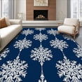thumbnail image 1 of ODIKA 2'x3' Machine Washable Non-Slip Area Rug, Holiday Snowflake Wonderland Welcome Winter Crystal Doormat High Traffic Rug, Blue, 638167, 1 of 7