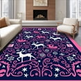 thumbnail image 1 of ODIKA 2'x3' Machine Washable Non-Slip Area Rug, Holiday Spirit Crochet Embroidery Handicraft High Traffic Rug with Pad, Pink, 644948, 1 of 8