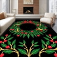 thumbnail image 1 of ODIKA 2'x3' Machine Washable Non-Slip Area Rug, Holiday Wreath Embroidery Crochet Yarn Kit Special Shape Cushion Cover High Traffic Rug with Pad, Red, 647903, 1 of 8