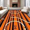 thumbnail image 1 of ODIKA 2'x3' Machine Washable Non-Slip Area Rug, Hoops Court Sports Accent with Championship Design High Traffic Rug, Orange, 671554, 1 of 7