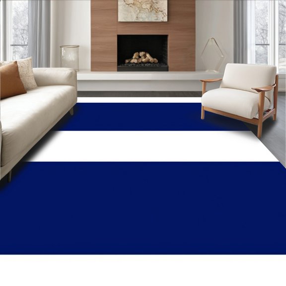 ODIKA 2x3 Machine Washable Non-Slip Area Rug, Horizon Bands Featuring Crisp Indigo and Stripes High Traffic Rug, Blue, 715466