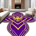 thumbnail image 1 of ODIKA 2'x3' Machine Washable Non-Slip Area Rug, Inspired Interlocking with Crest Detail High Traffic Rug, Purple, 672029, 1 of 5