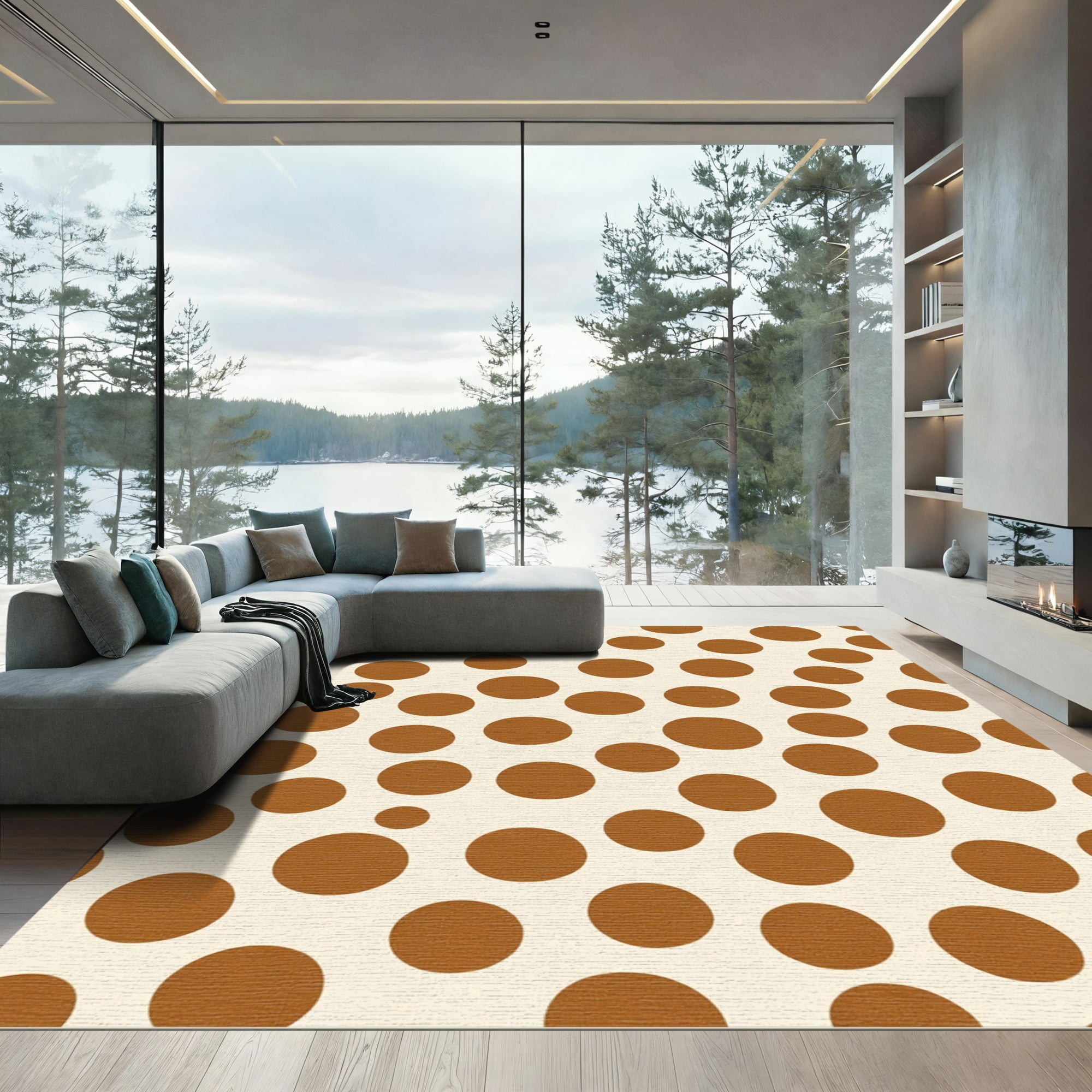 Interlocking Two Rugs ODIKA 2'x3' Machine Washable Non-Slip Area Rug, Inspired Interlocking ...
