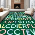 thumbnail image 1 of ODIKA 2'x3' Machine Washable Non-Slip Area Rug, Interactive ABC Knowledge Featuring Phonetic Symbol Designs High Traffic Rug with Pad, Green, 699648, 1 of 8