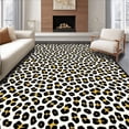 thumbnail image 1 of ODIKA 2'x3' Machine Washable Non-Slip Area Rug, Interlocking Leopard Inspired Motif with Bold Gold High Traffic Rug, Black, 390634, 1 of 7