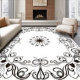 thumbnail image 1 of ODIKA 2'x3' Machine Washable Non-Slip Area Rug, Intricate Nature Inspired Design with Flowing High Traffic Rug, Black, 344079, 1 of 7