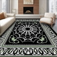 thumbnail image 1 of ODIKA 2'x3' Machine Washable Non-Slip Area Rug, Intricate Spiderweb Bath with Ornate Gothic Web Design High Traffic Rug, Black, 729442, 1 of 7