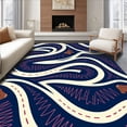 thumbnail image 1 of ODIKA 2'x3' Machine Washable Non-Slip Area Rug, Journey Pathway Expedition Adventure Route High Traffic Rug, Blue, 680624, 1 of 7