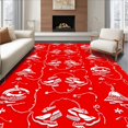 thumbnail image 1 of ODIKA 2'x3' Machine Washable Non-Slip Area Rug, Joyful Bells Winter Celebration Entrance Decoration High Traffic Rug, Red, 652039, 1 of 7