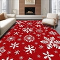 thumbnail image 1 of ODIKA 2'x3' Machine Washable Non-Slip Area Rug, Joyful Crystal Wonderland Decorative Seasonal Embellishment High Traffic Rug with Pad, Red, 605668, 1 of 8
