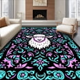 thumbnail image 1 of ODIKA 2'x3' Machine Washable Non-Slip Area Rug, Joyful Flock Leader Handicraft Artisan Stitch High Traffic Rug, Black, 744084, 1 of 7