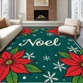 thumbnail image 1 of ODIKA 2'x3' Machine Washable Non-Slip Area Rug, Joyful Noel Celebration Accent Bathroom High Traffic Rug with Pad, Red, 623343, 1 of 8