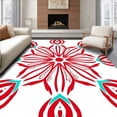thumbnail image 1 of ODIKA 2'x3' Machine Washable Non-Slip Area Rug, Joyful Peppermint Dream Hook Stitch Workshop High Traffic Rug, Red, 647083, 1 of 7