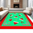 thumbnail image 1 of ODIKA 2'x3' Machine Washable Non-Slip Area Rug, Joyful Santa Hat Xmas Celebration Accent High Traffic Rug with Pad, Red, 623361, 1 of 8