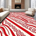 thumbnail image 1 of ODIKA 2'x3' Machine Washable Non-Slip Area Rug, Joyful Season Cane Swirl Decorative Floor Covering High Traffic Rug with Pad, Red, 607808, 1 of 8