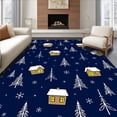 thumbnail image 1 of ODIKA 2'x3' Machine Washable Non-Slip Area Rug, Joyful Winter Wonderland Anti Fatigue Backing High Traffic Rug with Pad, Blue, 624620, 1 of 8