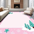 thumbnail image 1 of ODIKA 2'x3' Machine Washable Non-Slip Area Rug, Joyful Winter Wonderland Bathroom Decoration Complete Package High Traffic Rug, Pink, 738565, 1 of 7