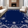 thumbnail image 1 of ODIKA 2'x3' Machine Washable Non-Slip Area Rug, Joyful Winter Wonderland Featuring Snowy High Traffic Rug, Blue, 731623, 1 of 7