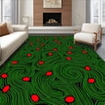 thumbnail image 1 of ODIKA 2'x3' Machine Washable Non-Slip Area Rug, Joyful Yuletide Spiral Meadow High Traffic Rug with Pad, Green, 503369, 1 of 8