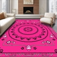 thumbnail image 1 of ODIKA 2'x3' Machine Washable Non-Slip Area Rug, Jubilant Wreath Festive Celebration Motif High Traffic Rug, Pink, 531040, 1 of 7