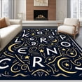 thumbnail image 1 of ODIKA 2'x3' Machine Washable Non-Slip Area Rug, Juvenile Literacy Enhancement Surface Decorated With Heavenly Bodies High Traffic Rug with Pad, Black, 693910, 1 of 8