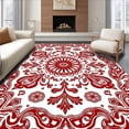 thumbnail image 1 of ODIKA 2'x3' Machine Washable Non-Slip Area Rug, Kaleidoscope Botanical Paisley Inspired Authentic High Traffic Rug, Red, 664000, 1 of 7