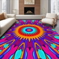 thumbnail image 1 of ODIKA 2'x3' Machine Washable Non-Slip Area Rug, Kaleidoscope Burst Waterproof with Radiant Sunburst High Traffic Rug, Orange, 703725, 1 of 7