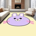 thumbnail image 1 of ODIKA 2'x3' Machine Washable Non-Slip Area Rug, Kawaii Bunny Character Anti Slip Floor Pastel Design High Traffic Rug with Pad, Yellow, 700508, 1 of 8