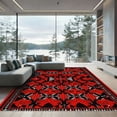 thumbnail image 1 of ODIKA 2'x3' Machine Washable Non-Slip Area Rug, Kilim Red High Traffic Rug with Pad, Red, 1053162, 1 of 8