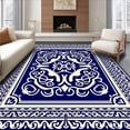 thumbnail image 1 of ODIKA 2'x3' Machine Washable Non-Slip Area Rug, Labyrinth Paisley Swirl Enchanted Masterful Composition High Traffic Rug, Blue, 590473, 1 of 7