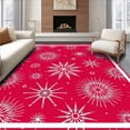 thumbnail image 1 of ODIKA 2'x3' Machine Washable Non-Slip Area Rug, Latch Hook Kit Snowflake DIY Pillow Cover Crochet Needlework High Traffic Rug with Pad, Red, 647013, 1 of 8