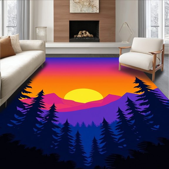 ODIKA 2x3 Machine Washable Non-Slip Area Rug, Latch Hook Tapestry High Traffic Rug, Yellow, 635328