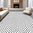 thumbnail image 1 of ODIKA 2'x3' Machine Washable Non-Slip Area Rug, Lattice Plush featuring Interlocking Honeycomb Design High Traffic Rug, Black, 574581, 1 of 7