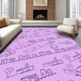 thumbnail image 1 of ODIKA 2'x3' Machine Washable Non-Slip Area Rug, Locomotive Letter Parade Numeric Pathway Jungle Friends Roadmap High Traffic Rug, Purple, 693113, 1 of 7