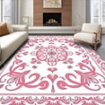 thumbnail image 1 of ODIKA 2'x3' Machine Washable Non-Slip Area Rug, Luxurious Floral Medallion Swirl Decorative Accent High Traffic Rug, Pink, 556573, 1 of 7