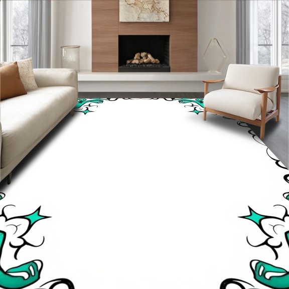 ODIKA 2'x3' Machine Washable Non-Slip Area Rug, Luxurious Medallion Swirl Artistry Elegant Decorative Accent High Traffic Rug, Blue, 538026