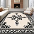 thumbnail image 1 of ODIKA 2'x3' Machine Washable Non-Slip Area Rug, Luxurious Paisley Grandeur Aristocratic Noble Splendor High Traffic Rug, Black, 665657, 1 of 7