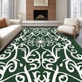 thumbnail image 1 of ODIKA 2'x3' Machine Washable Non-Slip Area Rug, Luxurious Scroll Enchanting Artistic Household Addition High Traffic Rug, Green, 588922, 1 of 7