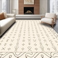 thumbnail image 1 of ODIKA 2'x3' Machine Washable Non-Slip Area Rug, Luxurious Swirl Lattice Textured Surface Decoration High Traffic Rug with Pad, Ivory, 550451, 1 of 8