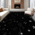 thumbnail image 1 of ODIKA 2'x3' Machine Washable Non-Slip Area Rug, Luxurious Velvet Midnight Starfield Constellation Pathway High Traffic Rug with Pad, Black, 731271, 1 of 8