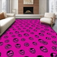 thumbnail image 1 of ODIKA 2'x3' Machine Washable Non-Slip Area Rug, Macabre Stitch Canvas Hook Artistry Seasonal Project High Traffic Rug with Pad, Pink, 644162, 1 of 8