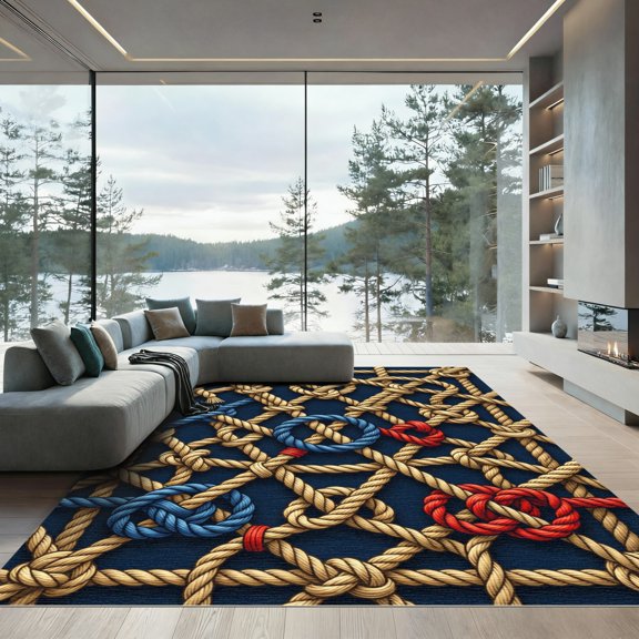 ODIKA 2x3 Machine Washable Non-Slip Area Rug, Macrame Tan High Traffic Rug, Beige, 1275608