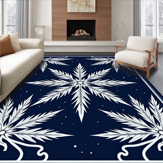 ODIKA 2'x3' Machine Washable Non-Slip Area Rug, Magical North Pole Enchanted Crystal Wonderment High Traffic Rug, Blue, 607308