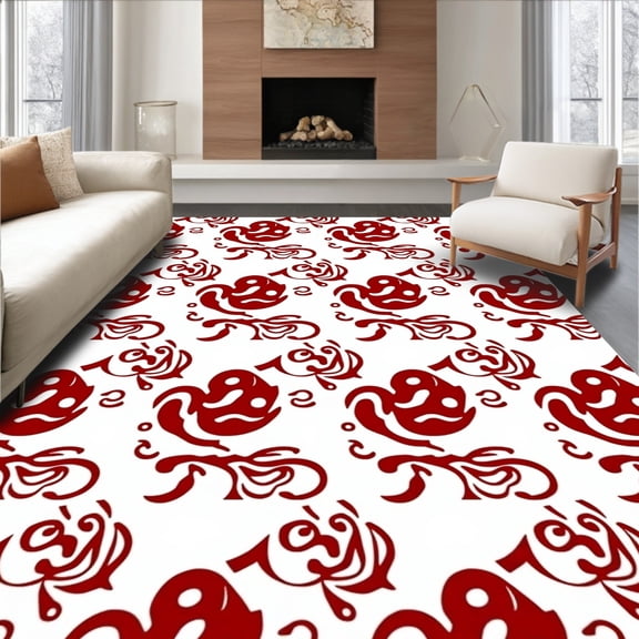 ODIKA 2x3 Machine Washable Non-Slip Area Rug, Magical Winter Celebration Entryway Statement High Traffic Rug, White, 738025